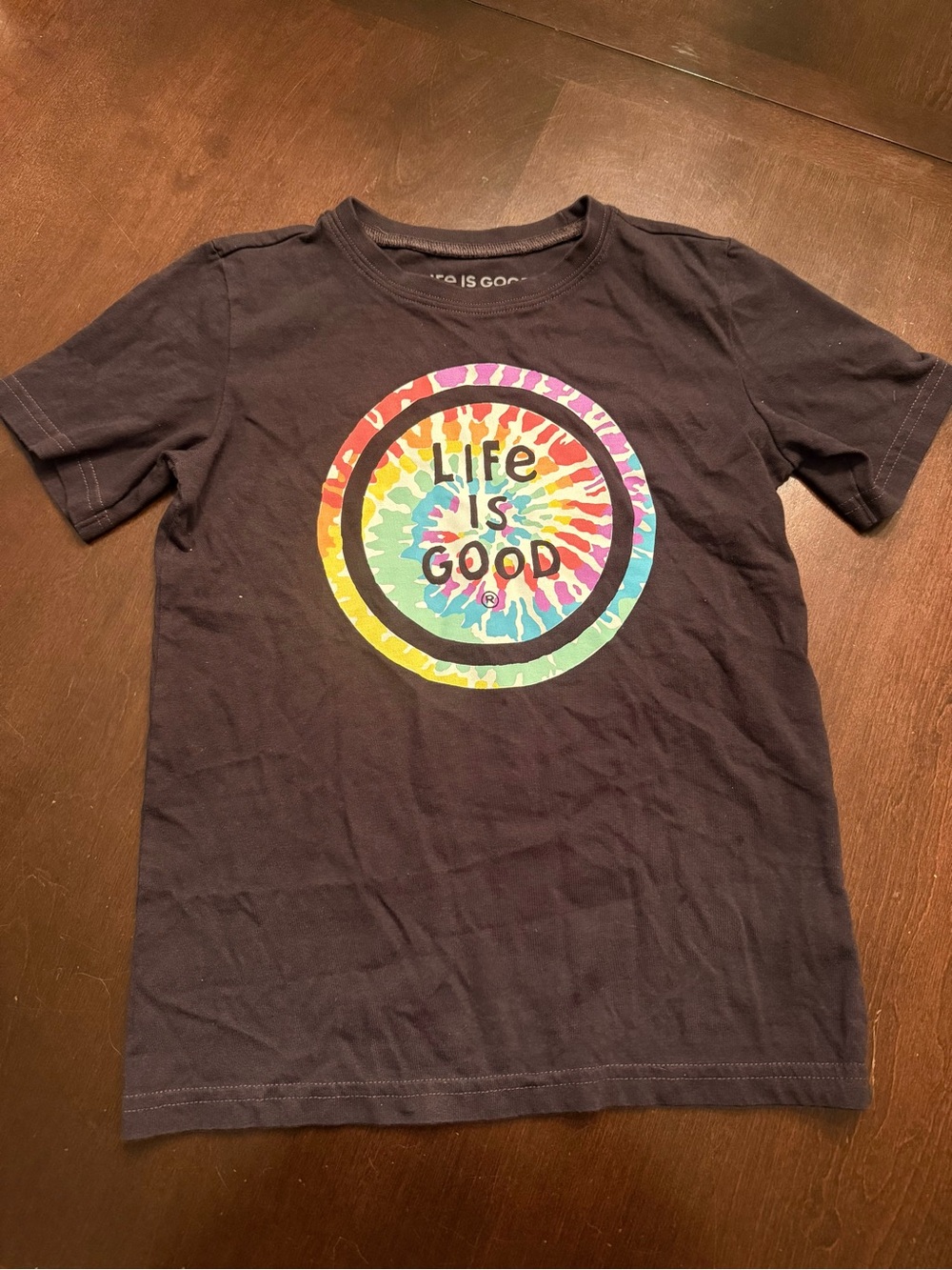 Life is Good Tie Dye Logo Tee Kids Sz M